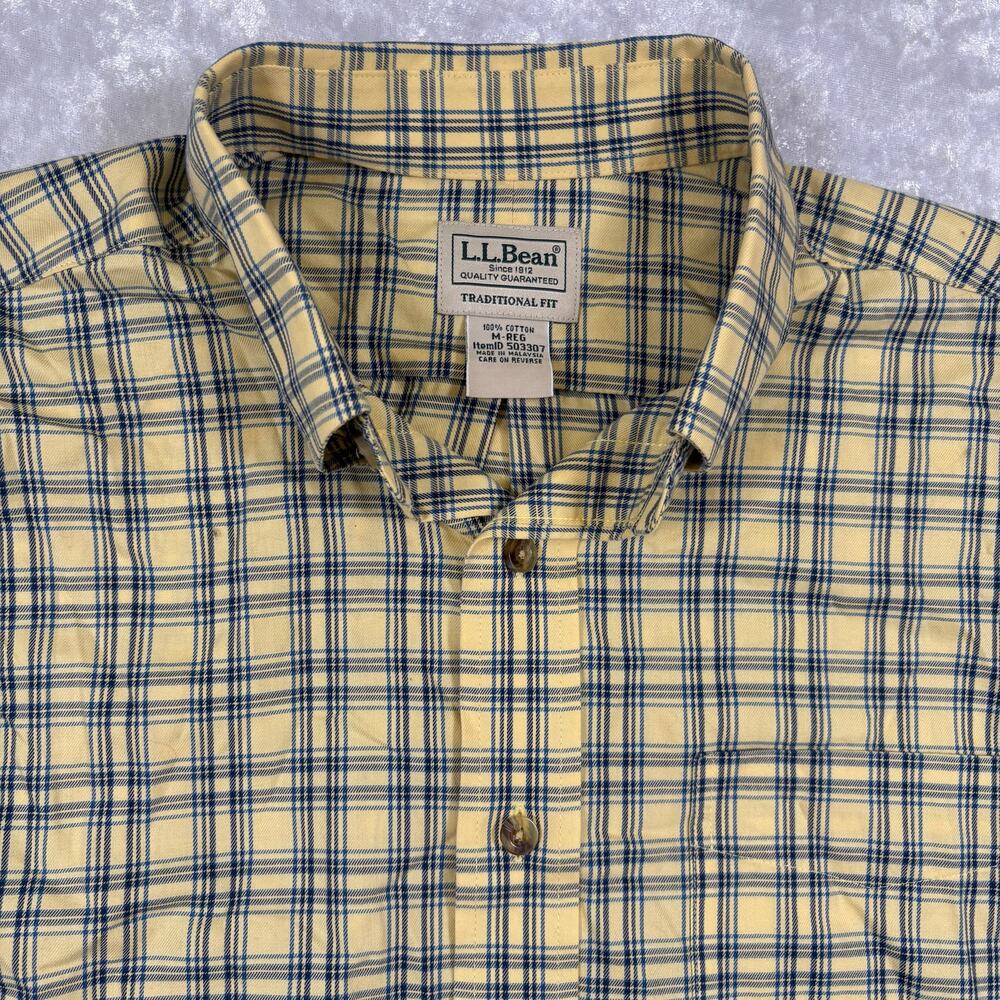 LL. Bean Yellow Flannel Mens Medium
